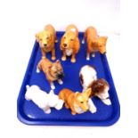 A tray of Sylvac dog ornaments.