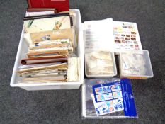 A box containing a large quantity of albums of assorted stamps, First Day covers,