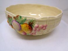 A Clarice Cliff Newport pottery fruit bowl pattern 883 (diameter 23.5cm).