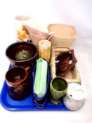 A tray of Sylvac vases, ash tray, preserve pot, tankard etc.