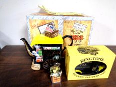 A Ringtons delivery wagon teapot (boxed) together with a further boxed Ringtons delivery van with