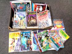 A box containing a quantity of comics including WildStorm, Fly, Team 7,