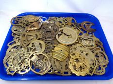 A large quantity of horse brasses.