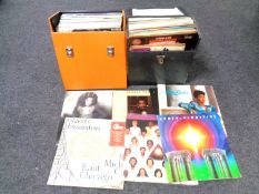 Two cases containing 20th century vinyl LPs including Earth Wind and Fire, George Benson,