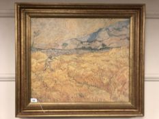 An Artagraph Edition on canvas : Impressionist figure in a field,