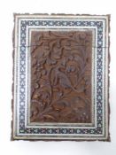 An Indian Vizagapatam inlaid hardwood card case.
