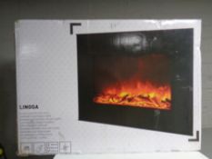 A Lingga electric fireplace (black).