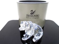 A Swarovski Silver Crystal ornament, Grizzly bear.