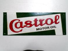 A cast iron wall plaque, Castrol Motor Oil (rectangular).
