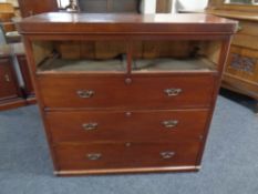 A 19th century mahogany chest (missing two drawers).