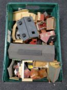 A box containing a quantity of lineside buildings for 00 gauge railway layout.