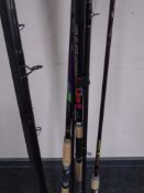 Two two-piece fishing rods,