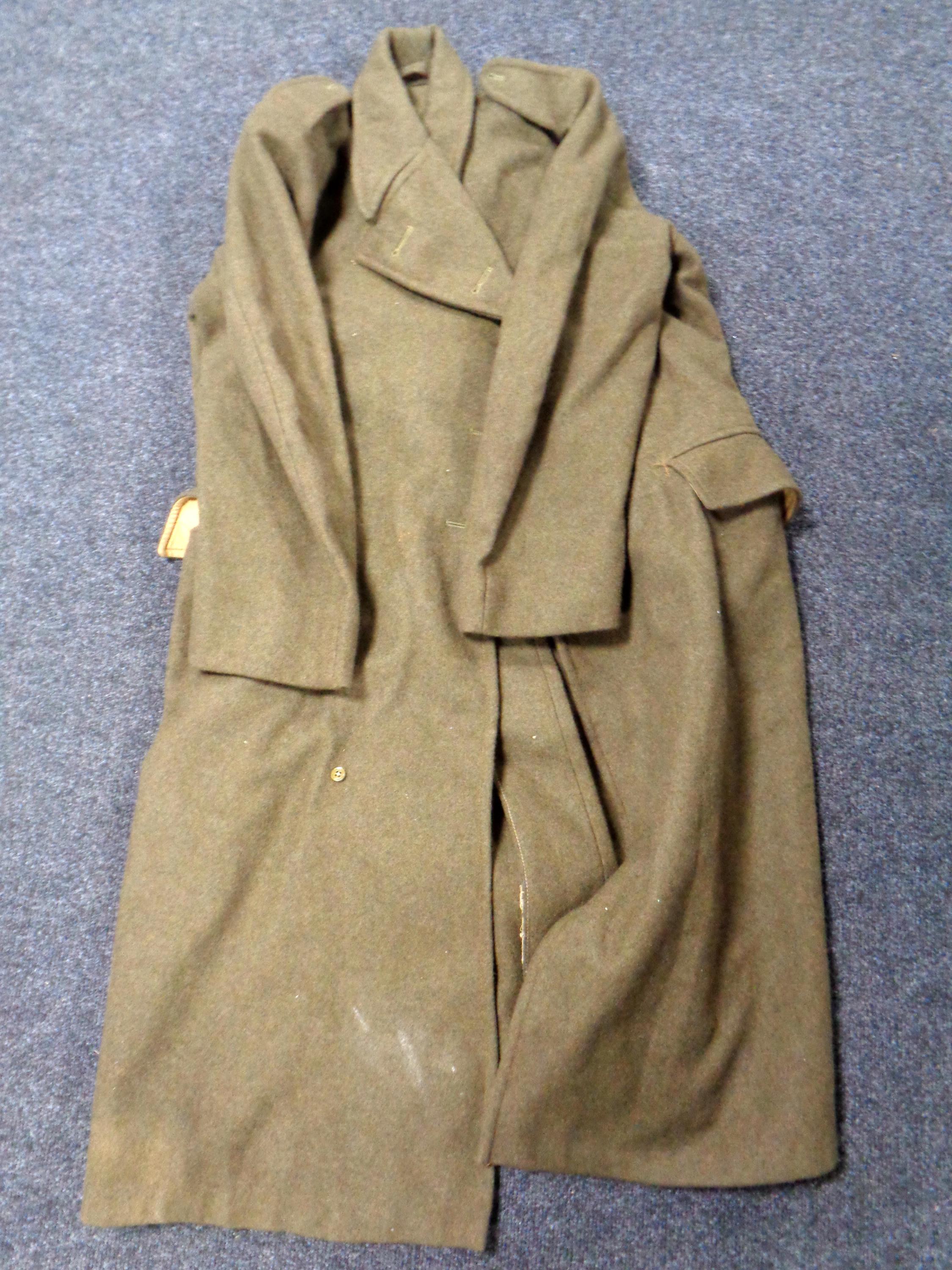 A 20th century British Army greatcoat, dismounted 1951 pattern, size 7.