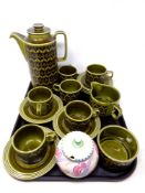 A Hornsea 15 piece coffee service together with a Poole lidded preserve pot.