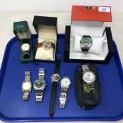 A group of eight gent's wristwatches including Tissot, Slazenger, Gianni Sabatini, Limit, Citron,