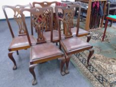 A set of five 19th century mahogany dining chairs, one carver and four singles.
