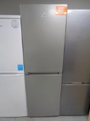 An Indesit upright fridge-freezer (silver).