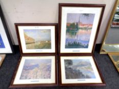 Four Claude Monet prints, framed.