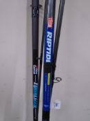 Two two-piece fishing rods, an Abu Garcia Equaliser and a Leeda Riptide.