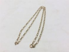 A 9ct yellow gold chain necklace, 3.1g.