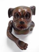 A cast iron dog money box.