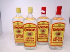 Four bottles of Gordon's Special London Dry Gin (1 Litre).