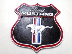 A cast iron wall plaque, Ford Mustang.