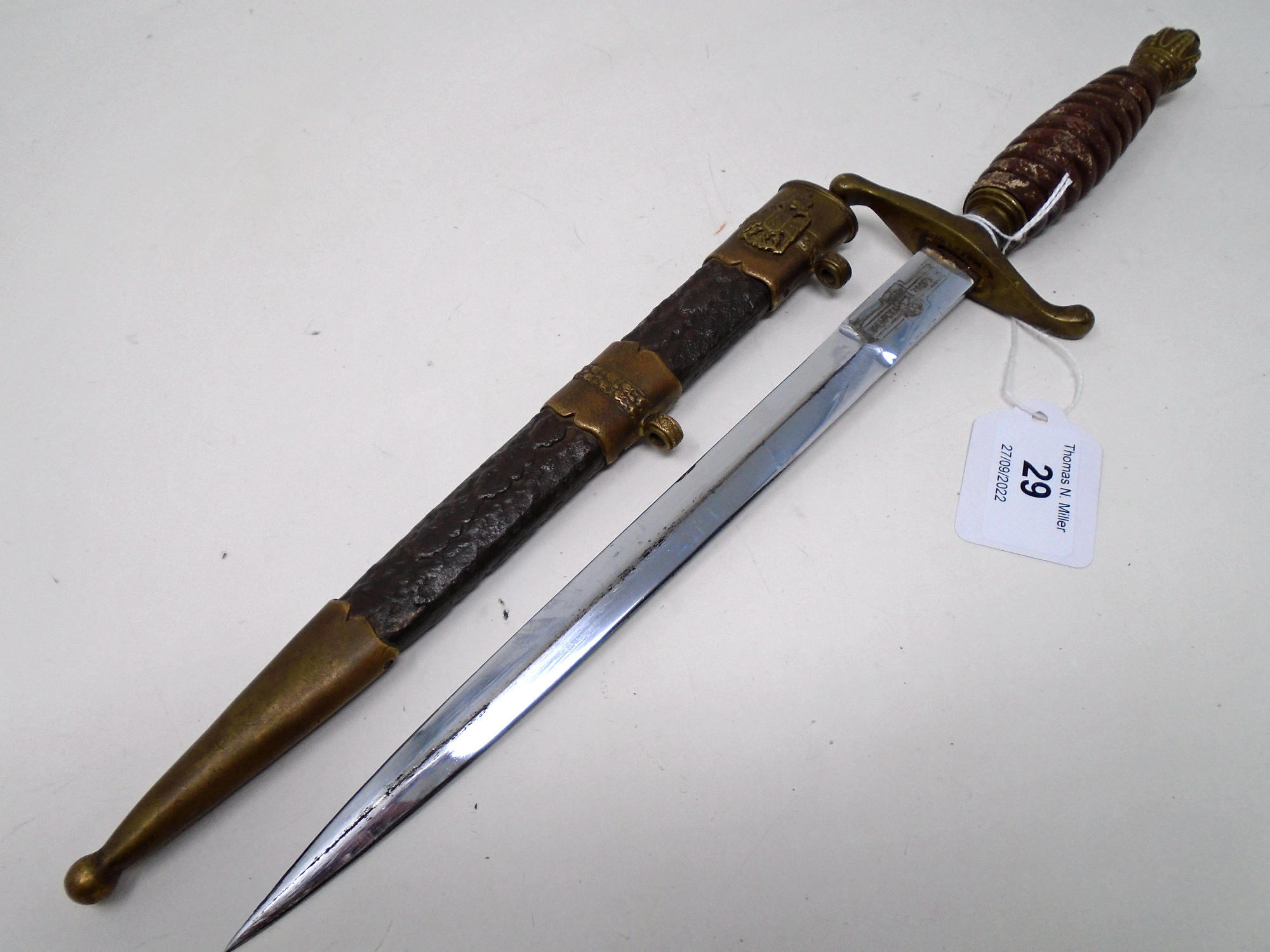 A scarce Royal Yugoslavian (Serbian) Army Officers dagger M1939,