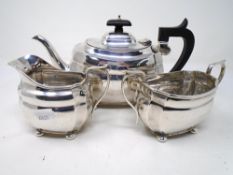 A silver three-piece tea service, S Blanckensee & Son Ltd, Chester 1935/36,