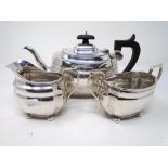 A silver three-piece tea service, S Blanckensee & Son Ltd, Chester 1935/36,