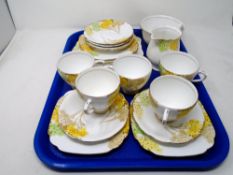 A set of 20 pieces of Royal Standard Valencia tea china.