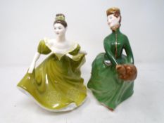 Two Royal Doulton figures, Grace HN2318 and Lynne HN2329.
