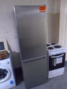 A Hotpoint upright fridge freezer (stainless steel).