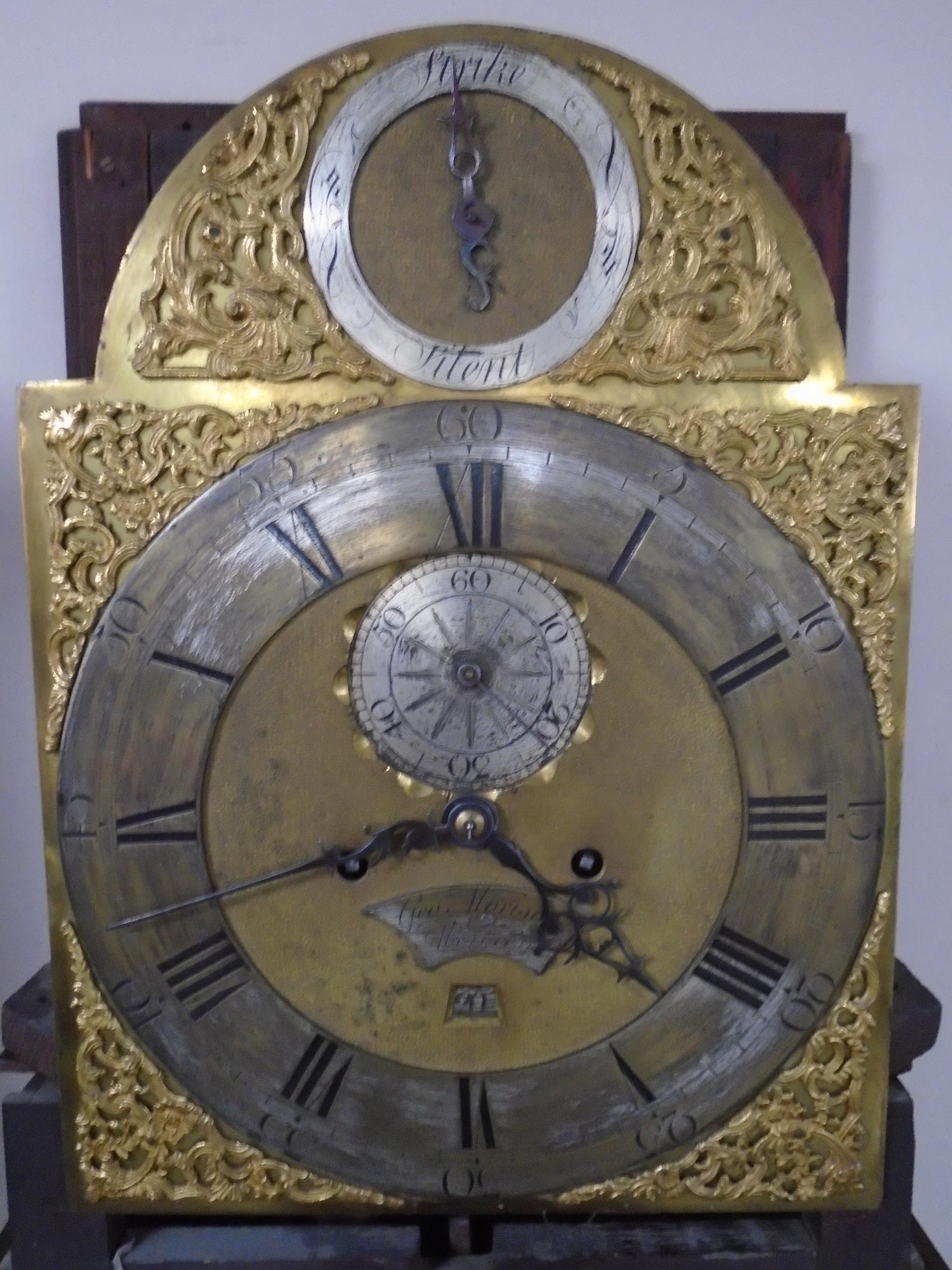A 19th century mahogany longcase clock with brass dial signed Geo Morrison, Aberdeen, with key, - Image 2 of 2