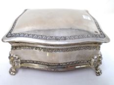 A white metal Victorian style jewellery casket.