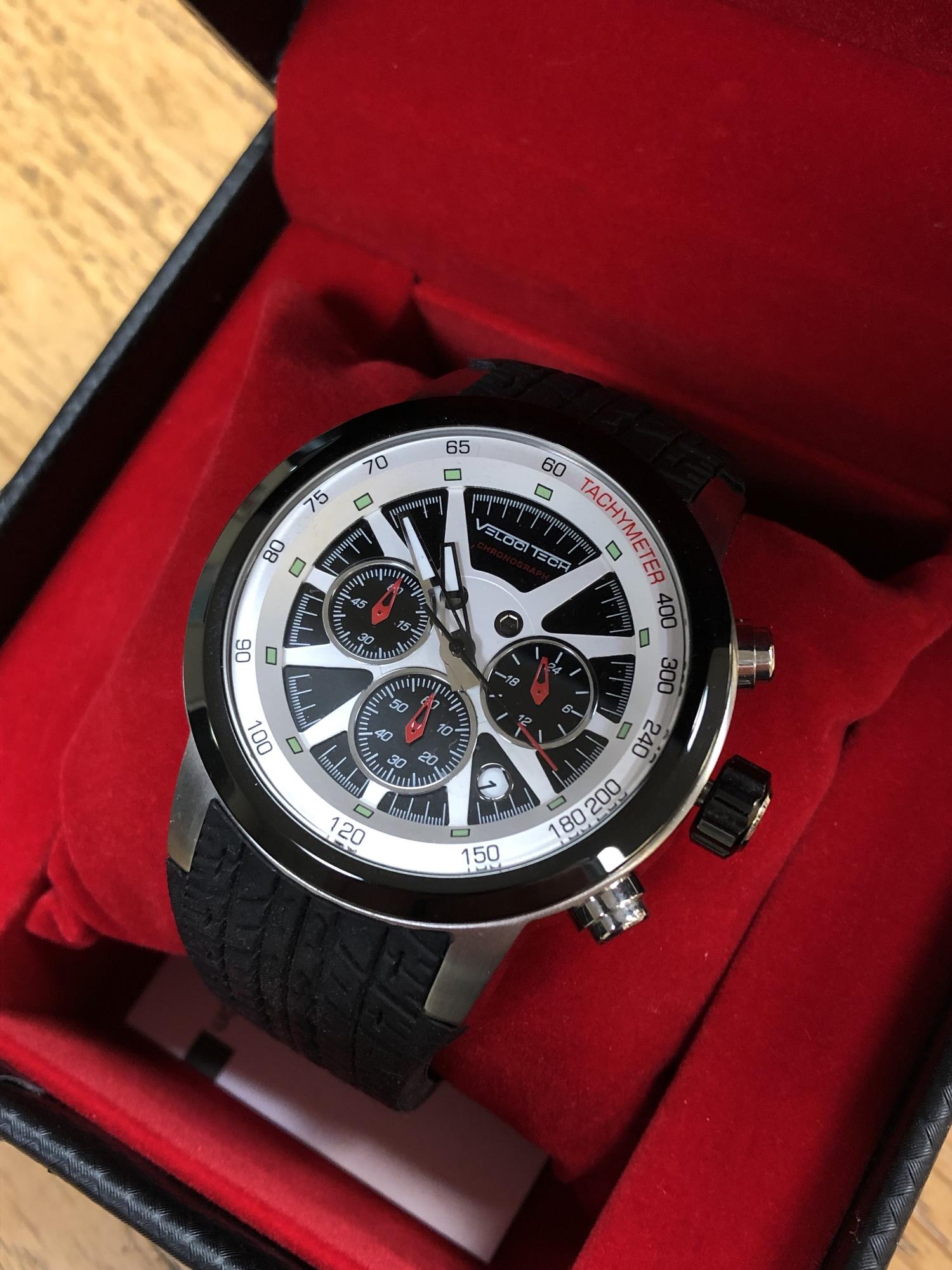 A gent's Velocitech stainless steel quartz chronograph wristwatch in box, - Image 2 of 2