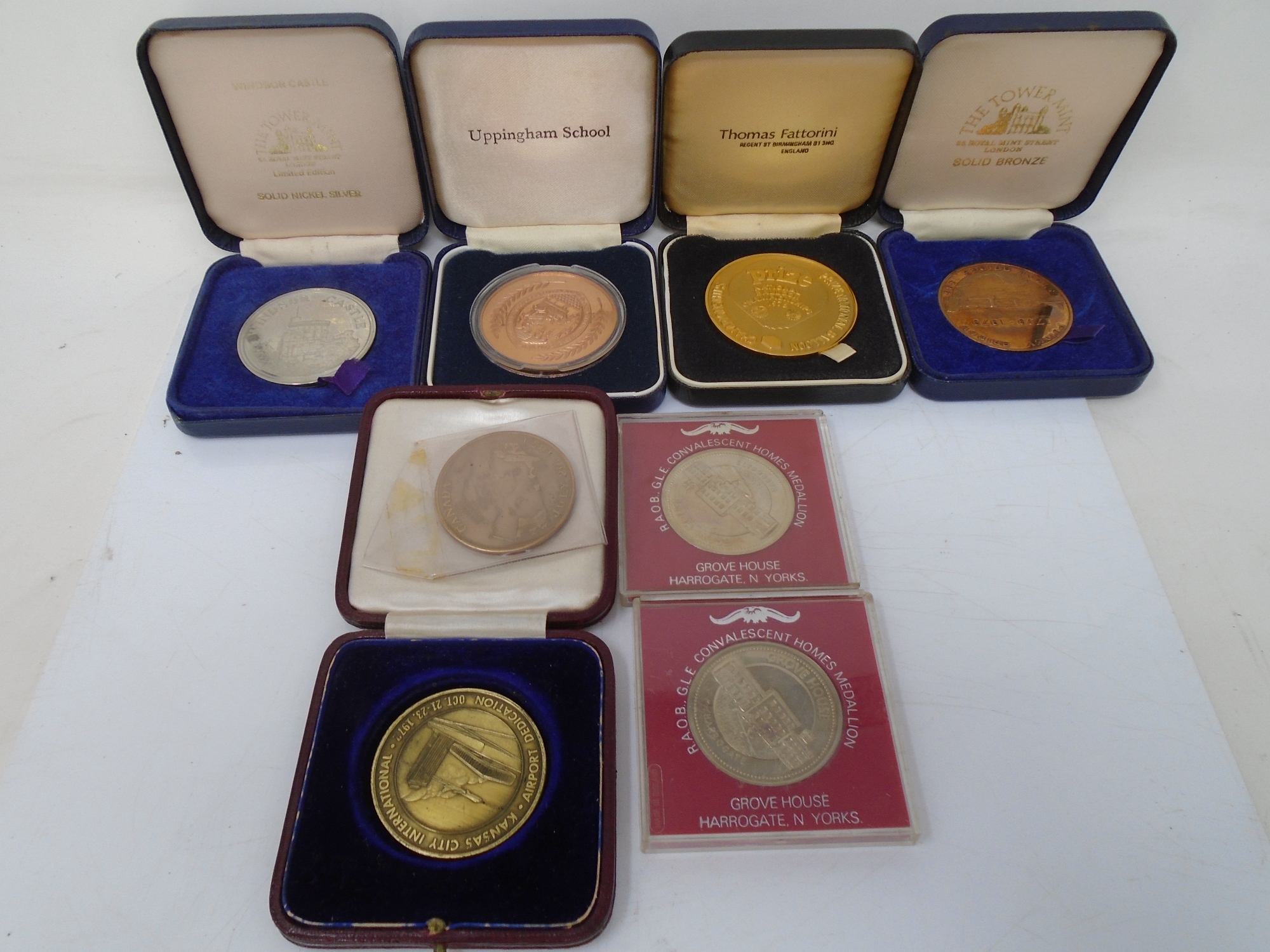 A collection of assorted medals commemorating the York Putney Bridge, National Balloon Championship,