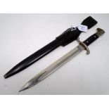 A German Third Reich Fire Brigade Parade bayonet, 9.5" blade signed E.