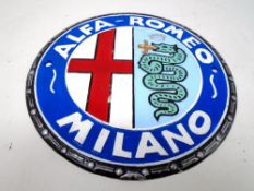 A cast iron plaque, Alfa Romeo.