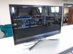 A Samsung 40" LED TV with universal remote (continental wiring).