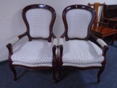 A pair of Victorian style lady's armchairs