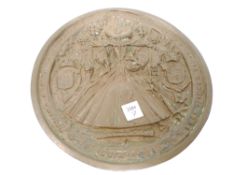 A Cirencester replica plaque, the seal of Queen Elizabeth I.