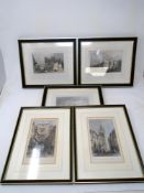 Five colour etchings, scenes of Newcastle, Gateshead and Northumberland,