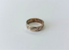 A 9ct white gold band ring, 2.1g.