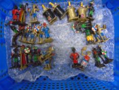 A crate containing a small quantity of 20th century hand painted lead figures.