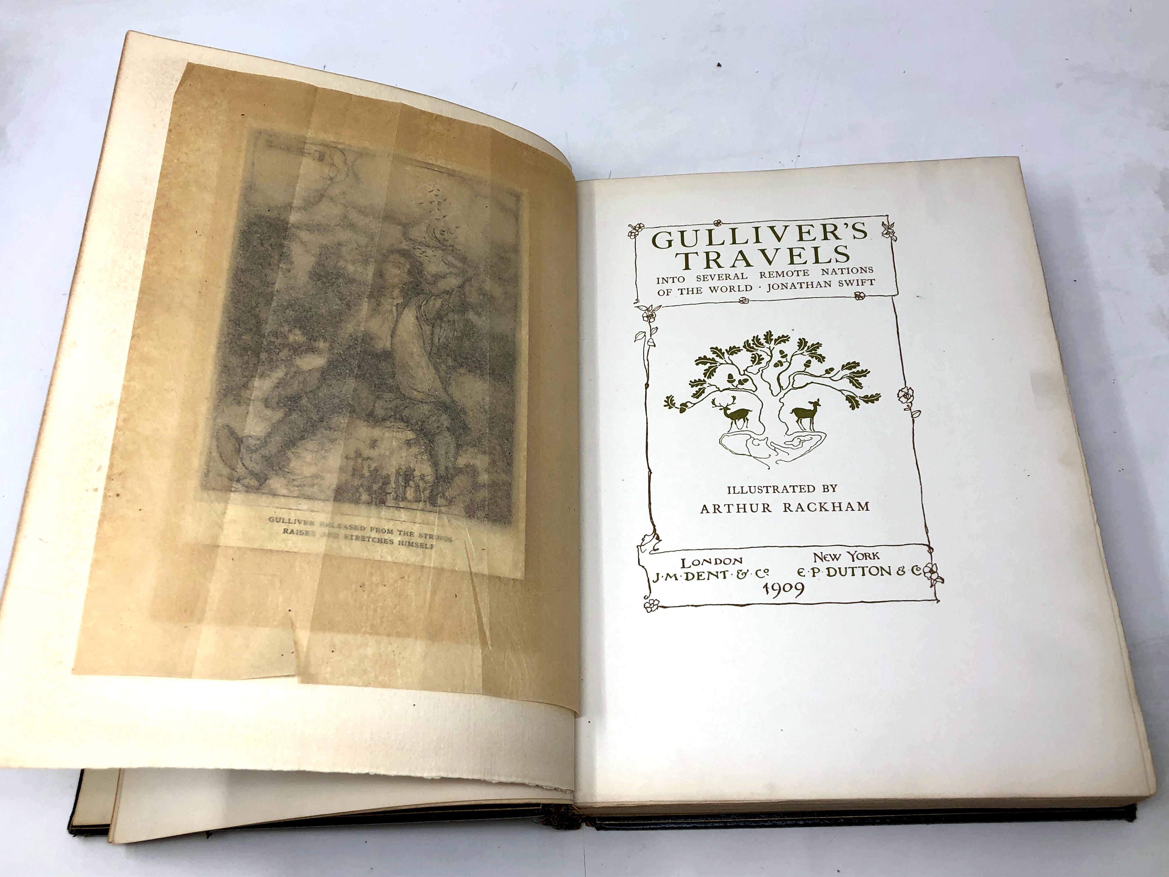 Arthur Rackham, 1867 - 1939 (Illustrator) : Gulliver's Travels by Jonathan Swift, a volume, - Image 3 of 3