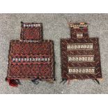 Two Afghan flat weave saddle bags,