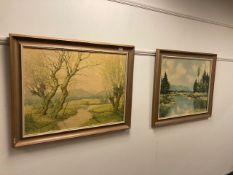 Two continental colour prints depicting landscapes,