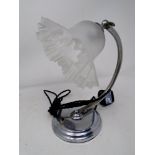A chrome Art Deco adjustable table lamp with shade (height 24cm).