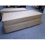 A Slumberland bronze seal 3' storage divan and interior.